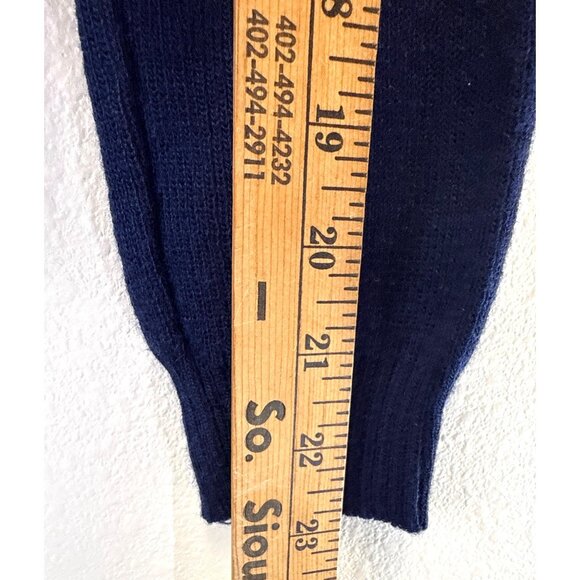 Vintage Cyn Les Shirlee Sweater Womens Size S Blue Retro 1970s Embroidered Frogs - Picture 6 of 12